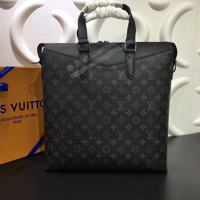 lv新款包包 路易威登TOTE EXPLORER手提包 Eclipse Monogram帆布 lv手提肩背男士公事包 M40567  ydh3913